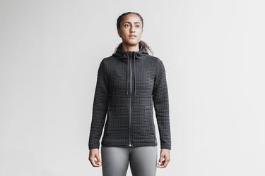 Nobull Quilted Zip-up Women's Jackets Black | Australia (CV4369)